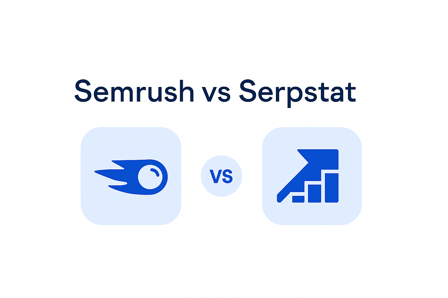 Infographic comparing Semrush (complete SEO platform), Serpstat (affordable all-in-one) and ChatSEO (AI on your real Search Console data)